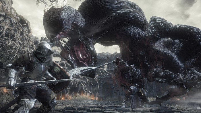 Dark Souls III Knight Battles Monster
