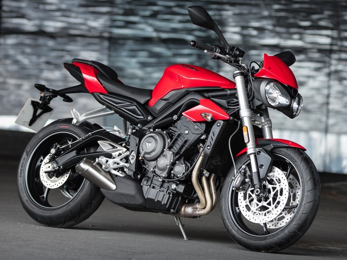 Red Triumph Street Triple S Motorcycle
