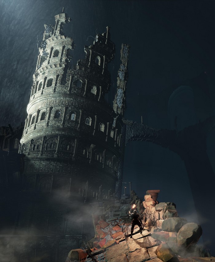 Dark Souls III warrior in ruins