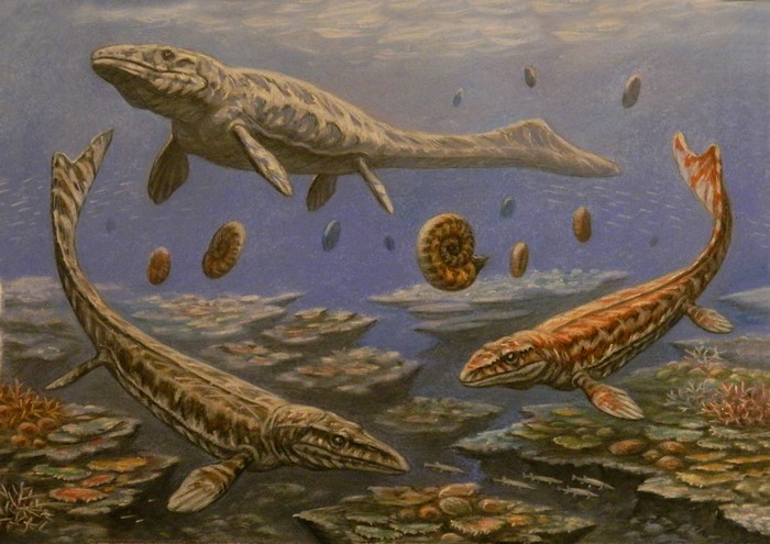 Underwater Ancient Marine Reptiles Painting