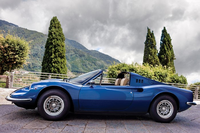 Blue 1972-74 Ferrari Dino 246 GTS Cabriolet