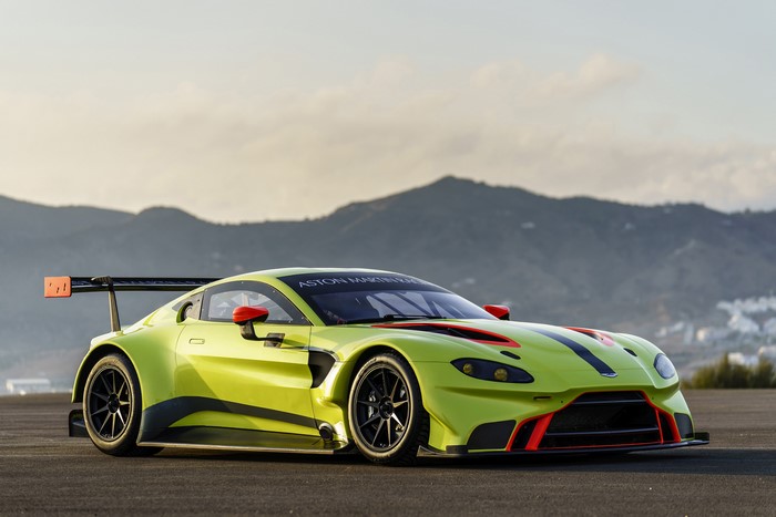 Aston Martin 2018 Vantage Yellow Green Racing Car