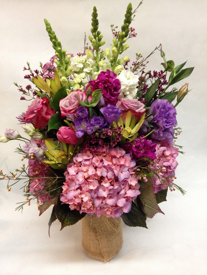 Bouquet of Roses, Eustoma, Hydrangea, and Matthiola