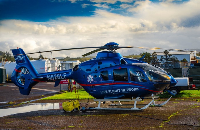 Blue Life Flight Network Helicopter N826LF on Tarmac