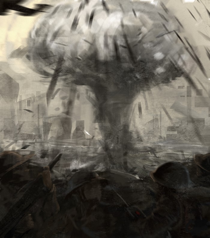 Soldiers witness a nuclear explosion in The Pacific