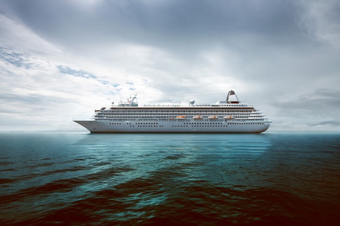 Cruise liner on the sea