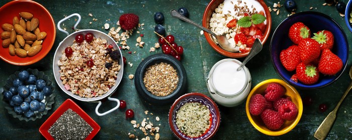 Healthy Breakfast Bowl with Berries and Nuts
