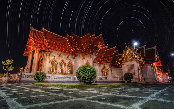 Wat Benchamabophit, Bangkok, Thailand at Night