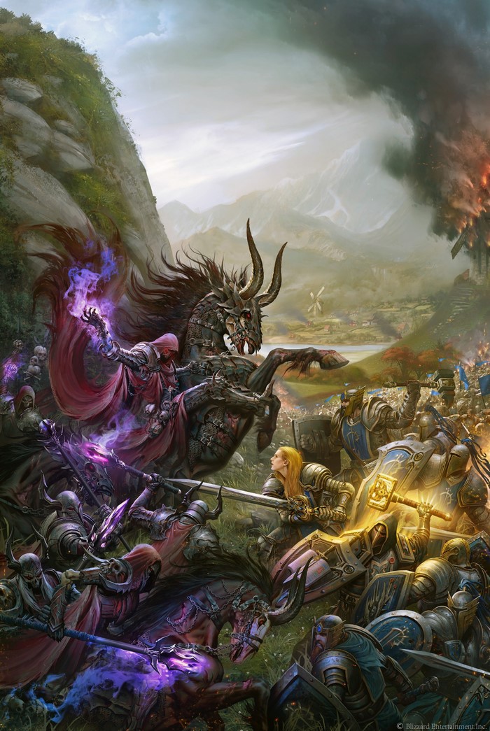 Warriors battling in World of Warcraft