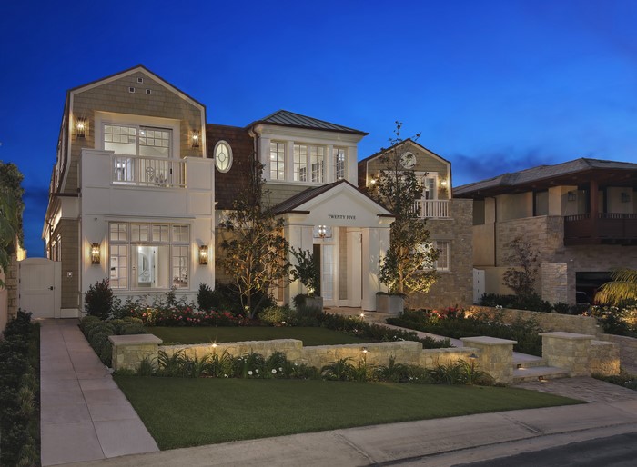 Luxury House in Laguna Beach, USA at Evening