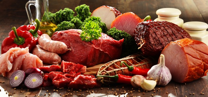 Assorted Fresh Meat and Vegetables with Garlic and Onion
