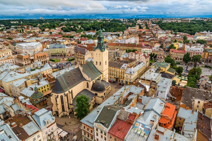 Aerial View of Lviv, Ukraine
