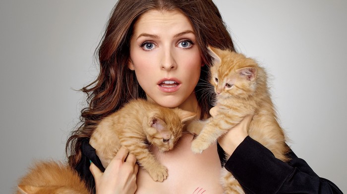 Anna Kendrick with Kittens