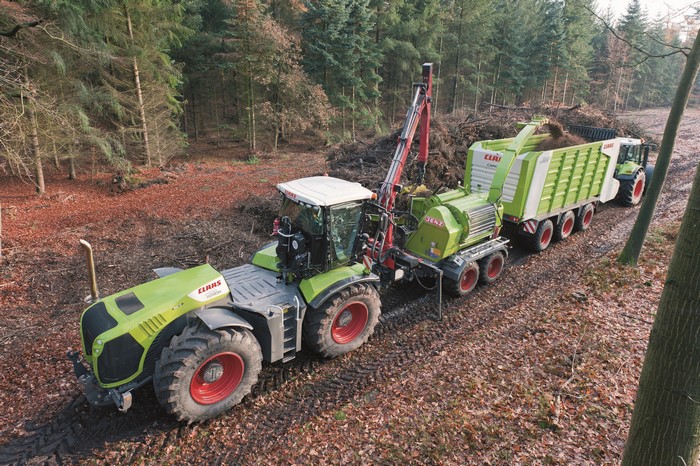 Claas Xerion 4500 Trac VC tractor in forest