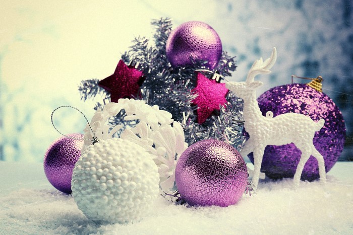 Christmas decorations with deer and ornaments