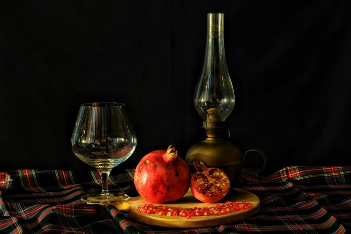 Still-life with Pomegranate and Kerosene Lamp