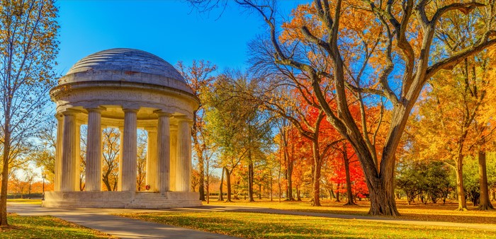 World War I Memorial in Washington D.C. during Autumn