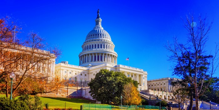 United States Capitol Building in Washington D.C. during Autumn