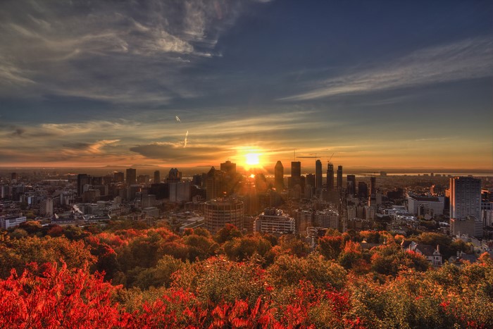 4K Montreal Canada Autumn Sunset