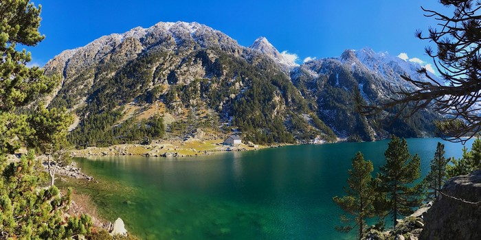 Gaube Lake and Mountains in France