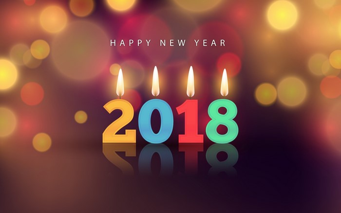 Happy New Year 2018 candles