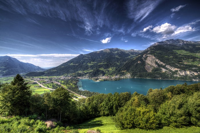 Lake Walensee and Mountains in Switzerland