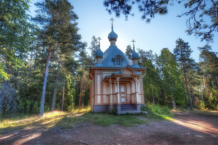 Wooden Orthodox Chapel on Valaam Island, Russia