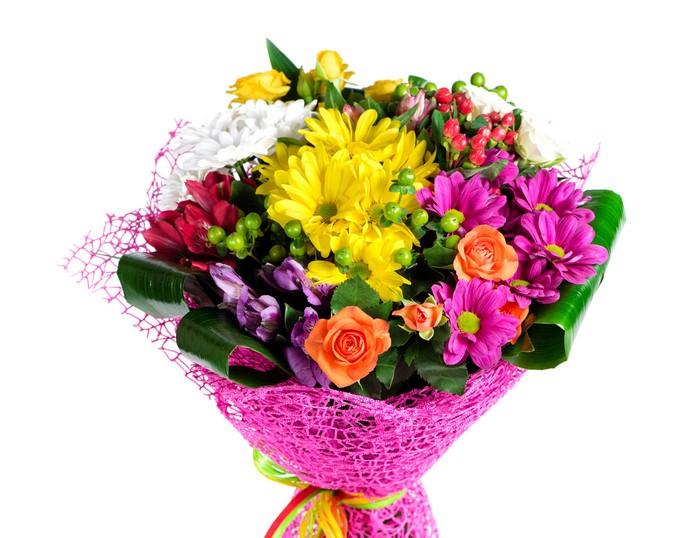 Bouquet of Roses and Chrysanthemums