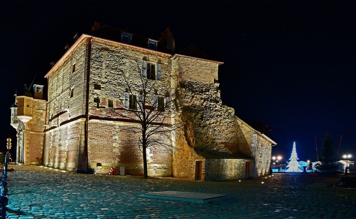 Castle in Honfleur, France at Night
