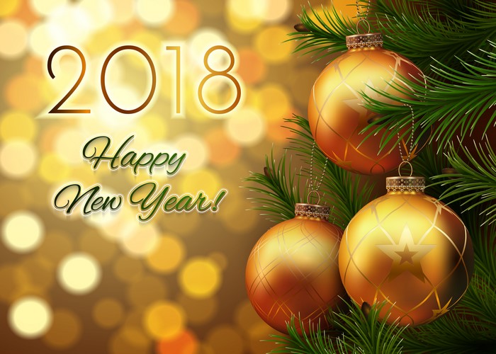 Happy New Year 2018 Christmas Ornaments