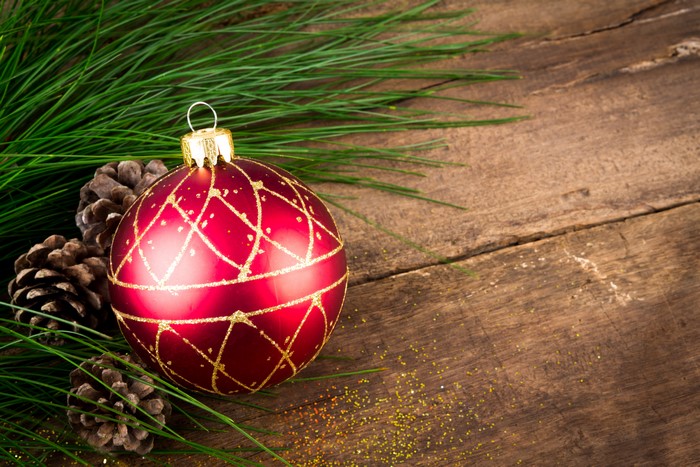 Christmas Ornament with Pine Cones and Pine Branches