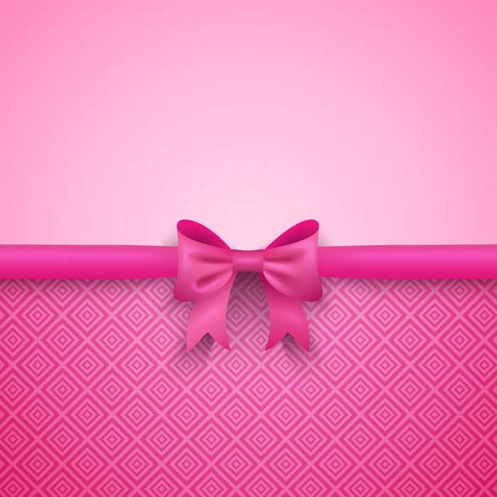 Pink bowknot on pink background