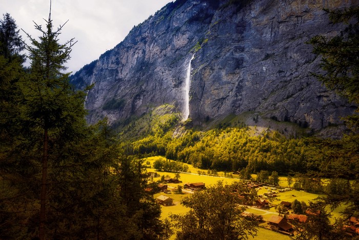 Aegertenbach Falls Lauterbrunnen Switzerland Waterfall