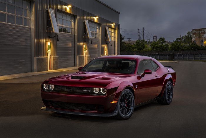 Dodge Challenger SRT Hellcat Widebody in wine color