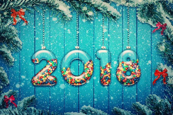 2018 Christmas ornaments with candy and snowflakes