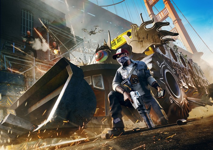 Marcus Holloway from Watch Dogs 2 in action