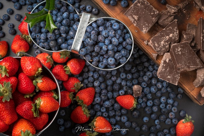 Strawberries, Blueberries, and Chocolate Chunks