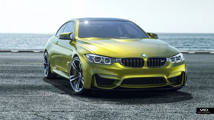 Yellow-green BMW M4 CGI by Vedat Afuzi Design