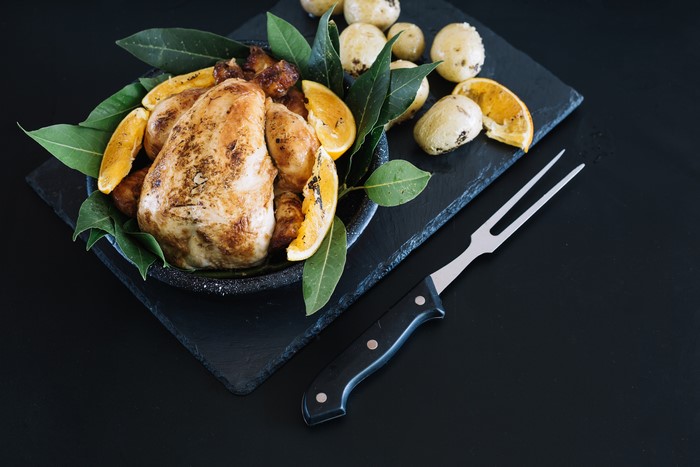Roast Chicken with Oranges and Potatoes