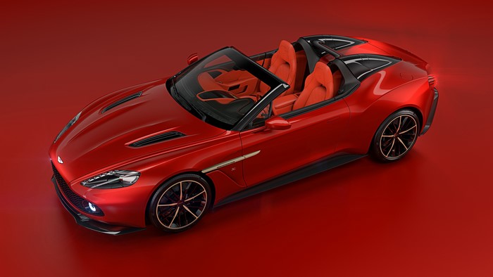 Red Aston Martin Vanquish Zagato Speedster Cabriolet