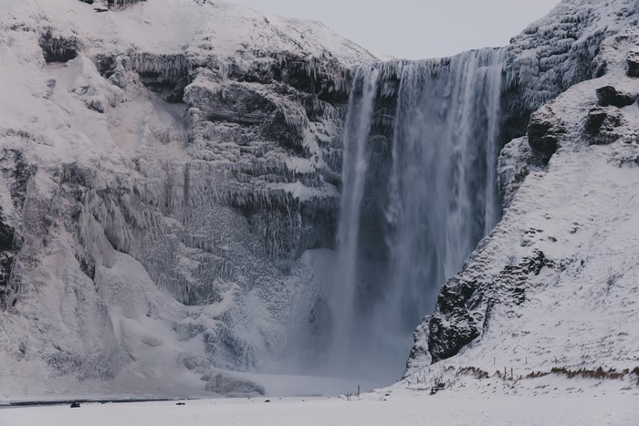 Icelandic Waterfall in Winter