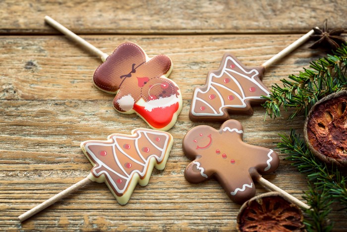 Christmas cookies on sticks