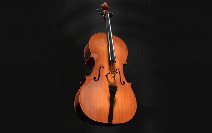 4K Cello on Black Background