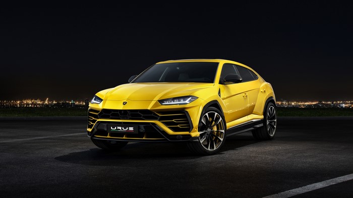 Yellow Lamborghini Urus 2018