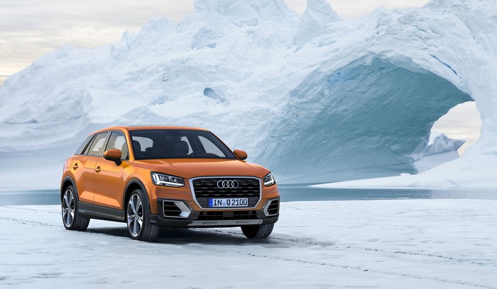 Audi Q2 TDI quattro in winter landscape