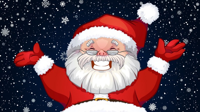 Santa Claus in a snowy night