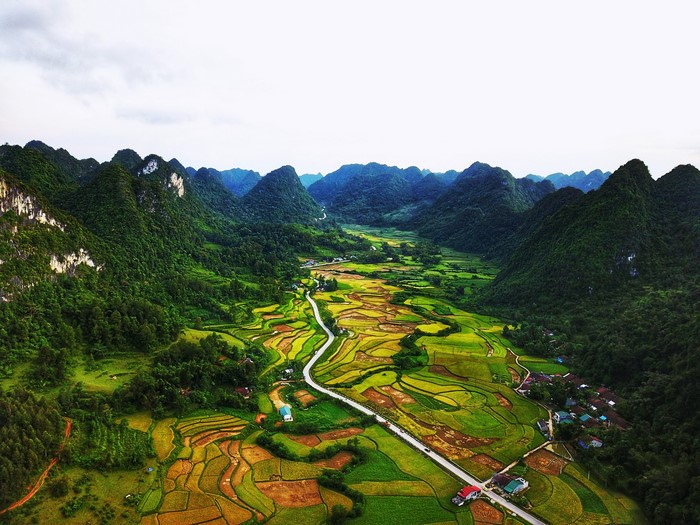 Rice Terraces and Mountains in Bac Can, Vietnam