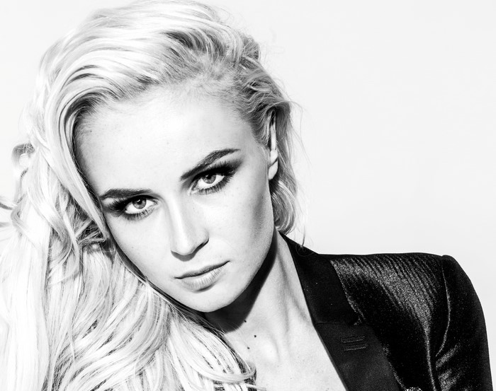 Polina Gagarina black and white portrait