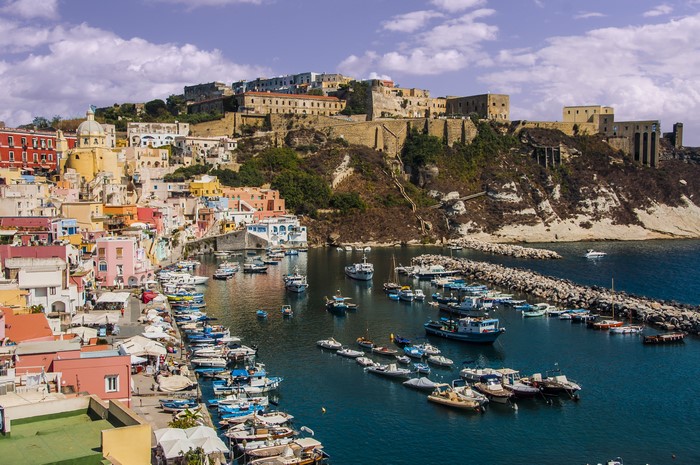 Corricella Procida, Italy Marina with Colorful Houses