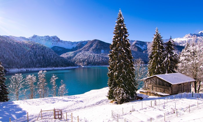 Lago di Sauris in Winter, Italy